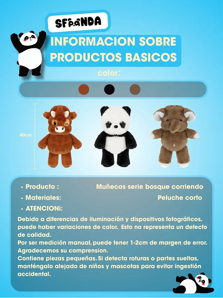 PELUCHE DE ANIMALES C/U 5