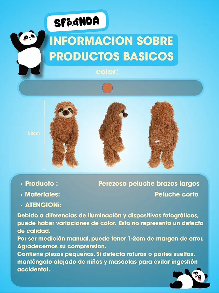 PELUCHE DE PEREZOSO C/U 4