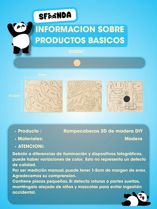 ROMPECABEZAS 3D DE MADERA C/U 5
