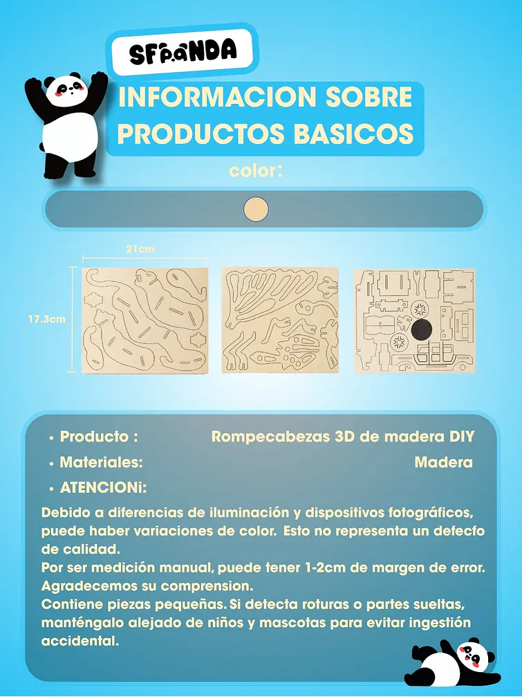 ROMPECABEZAS 3D DE MADERA C/U 5