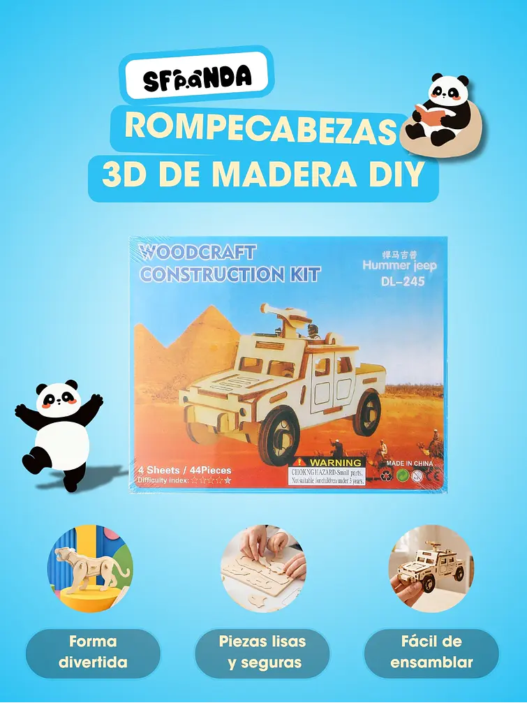 ROMPECABEZAS 3D DE MADERA C/U 6