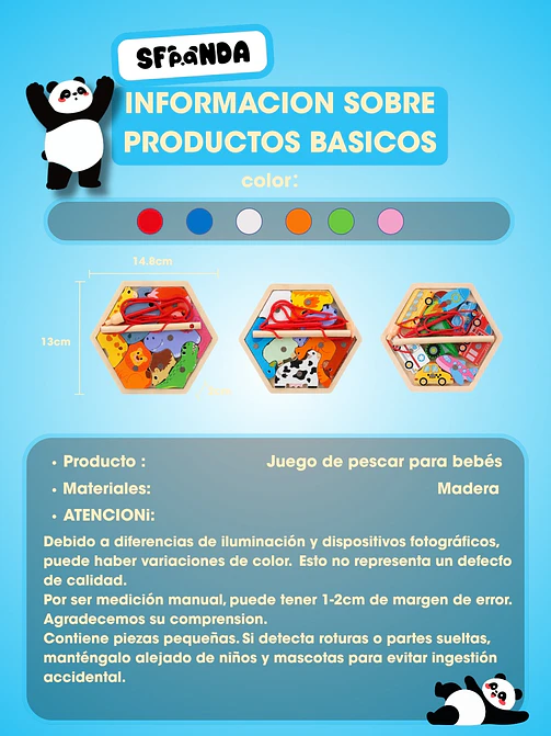 ROMPECABEZAS DE MADERA HEXAGONAL C/U 4