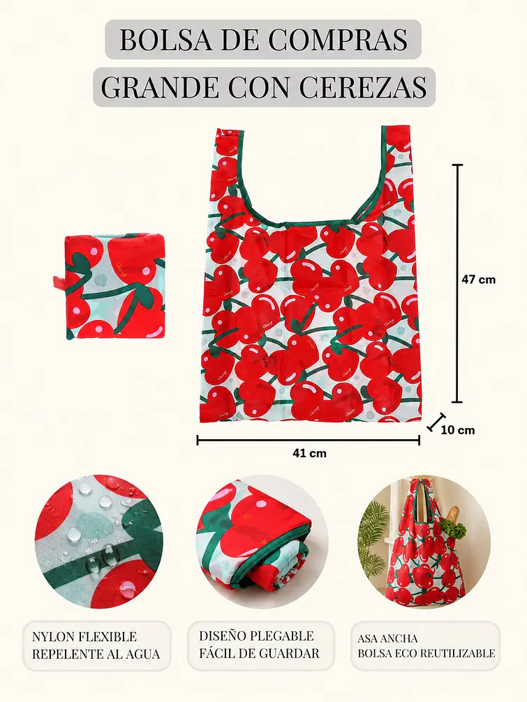 BOLSA DE COMPRAS PLEGABLE C/U 6
