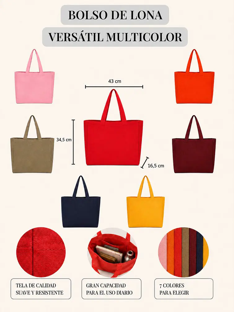 BOLSO DE LONA C/U 5