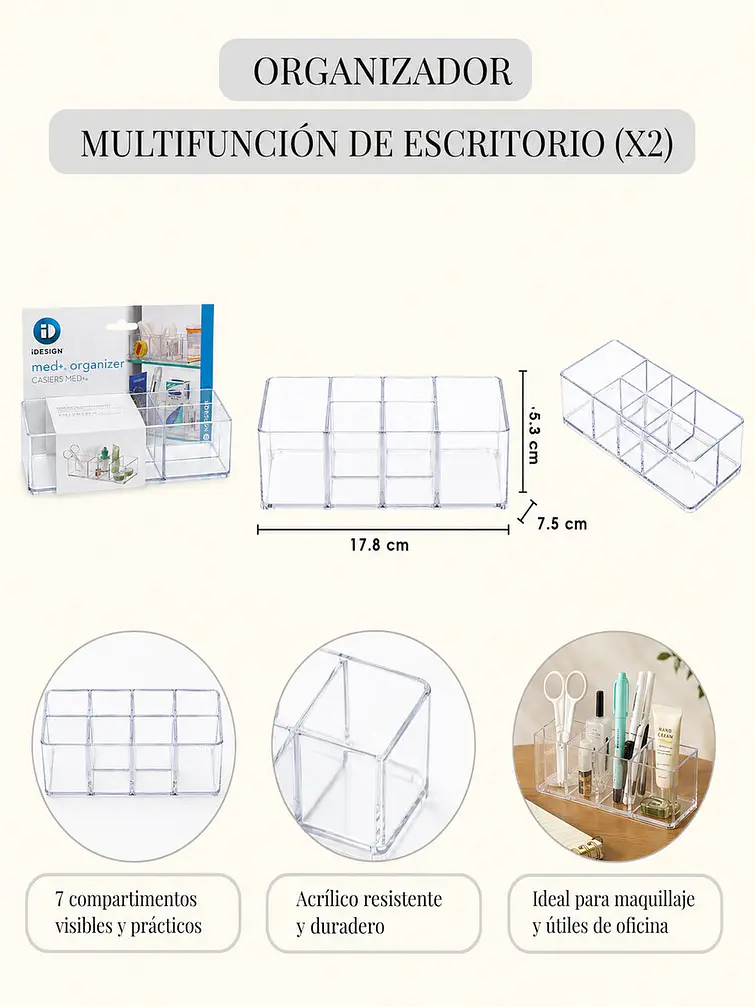 ORGANIZADOR ACRILICO C/U 6