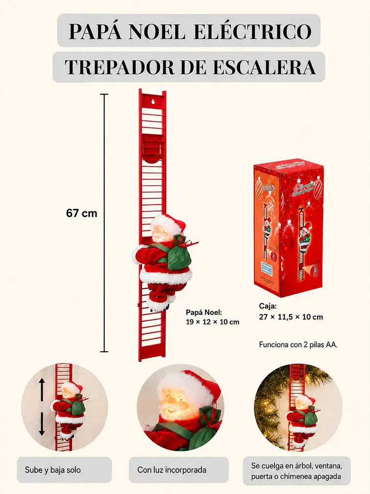 ADORNO NAVIDAD ESCALERA C/U 5