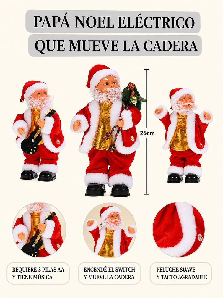 ADORNO NAVIDAD PAPA NOEL C/U 6