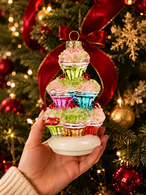 ADORNO NAVIDEÑO DE VIDRIO C/U 2