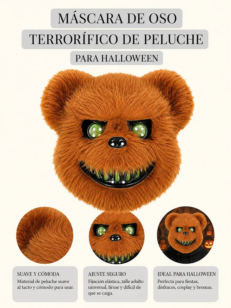 MASCARA OSO HALLOWEEN C/U                          5