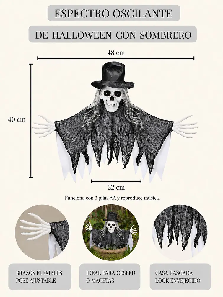 ADORNO DE HALLOWEEN C/U 6