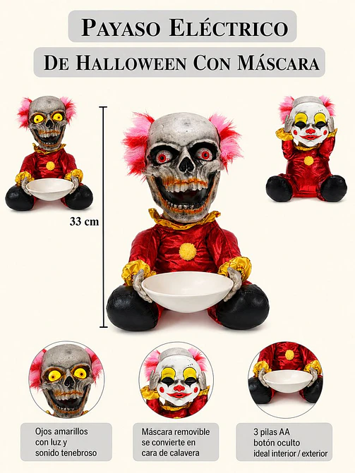 ADORNO DE HALLOWEEN PAYASO C/U 6