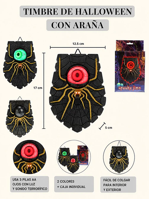 ADORNO DE HALLOWEEN ARAÑA C/U 5