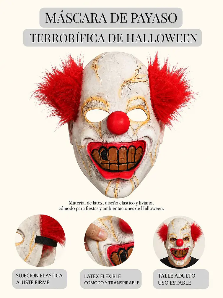 MASCARA PAYASO C/U 6