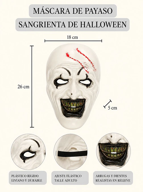 MASCARA HALLOWEEN C/U 5