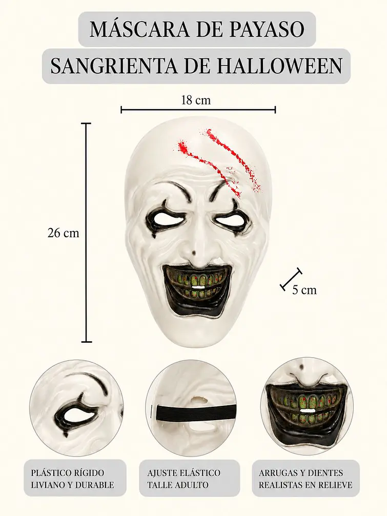 MASCARA HALLOWEEN C/U 5