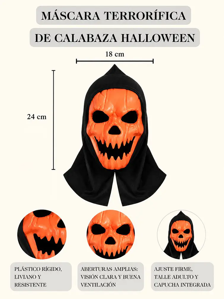 MASCARA CALABAZA C/U 5