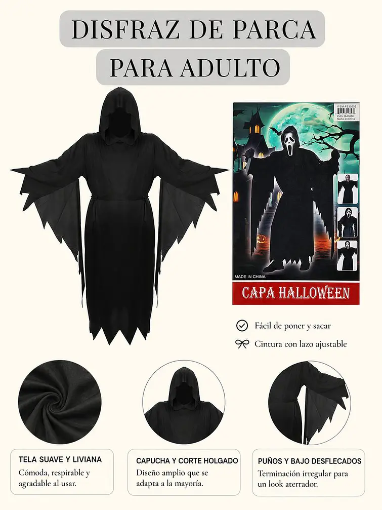 DISFRAZ DE GHOST FACE C/U 6