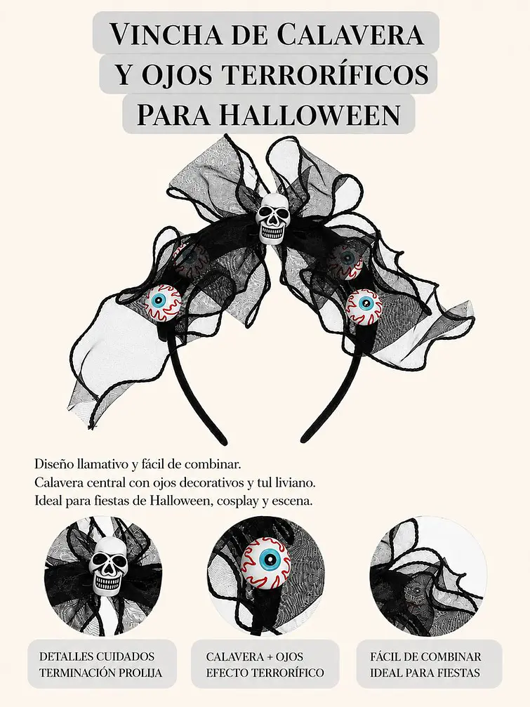 VINCHA HALLOWEEN C/U 6