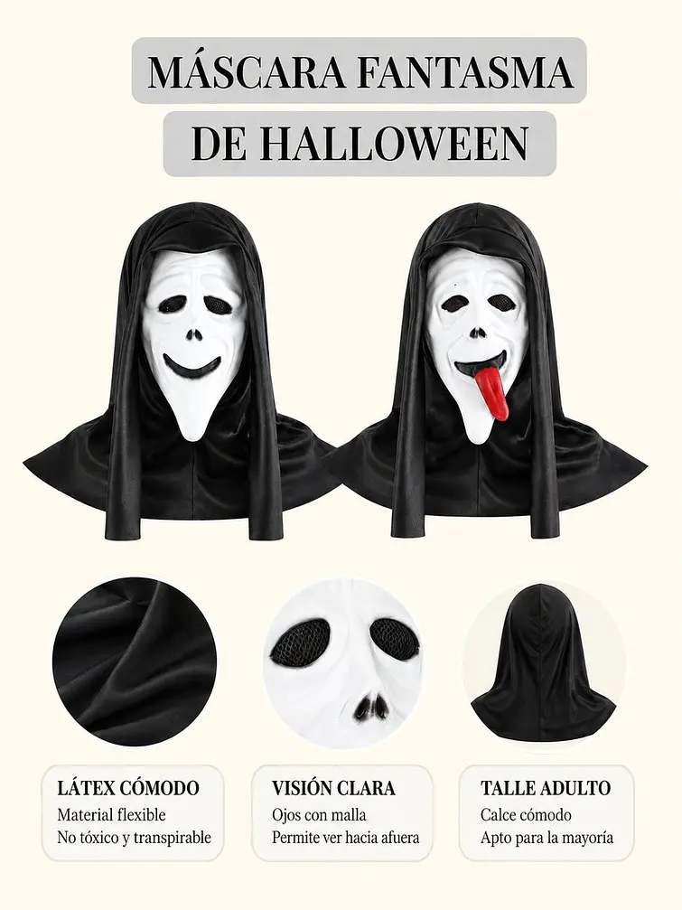 MASCARA HALLOWEEN C/U 6