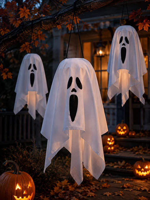ADORNO DE HALLOWEEN FANTASMA C/U 3