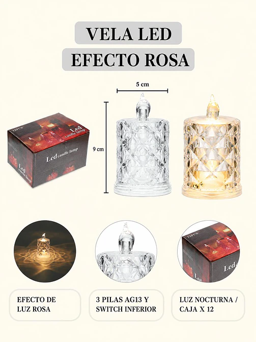 VELA LED CON PROYECCION C/U 6