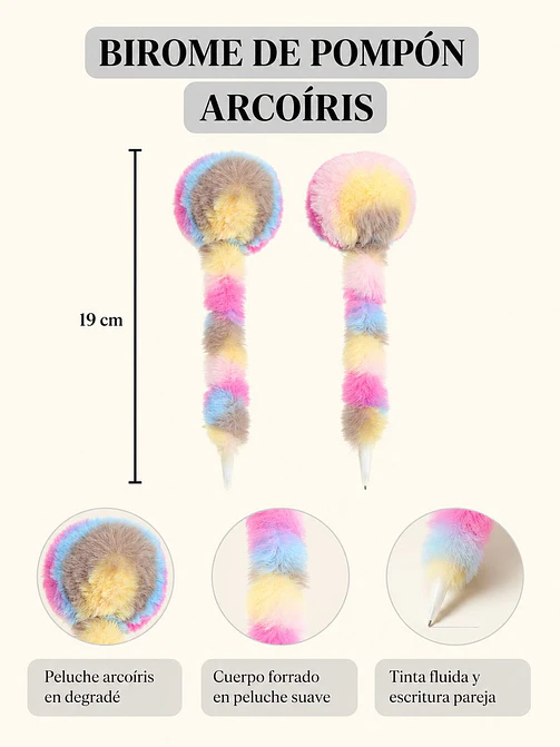 BOLIGRAFO PELUCHE MULTICOLOR C/U 6