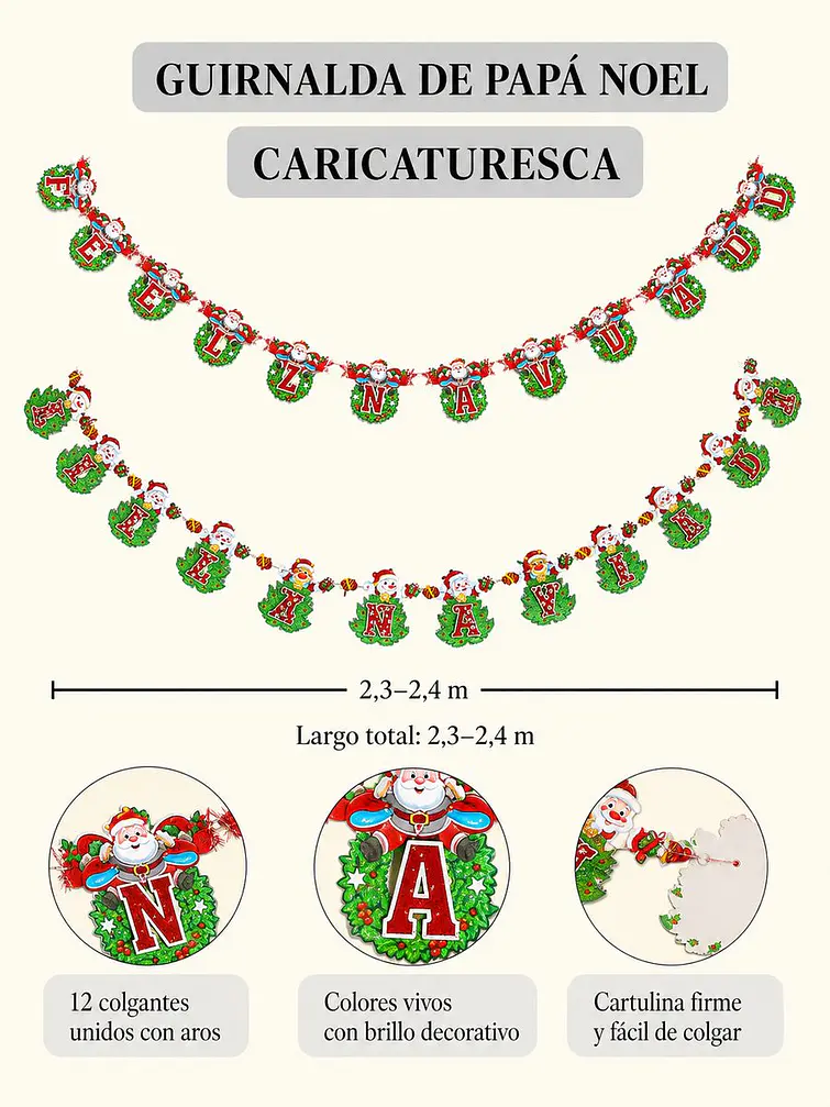 GUIRNALDA NAVIDAD C/U 5