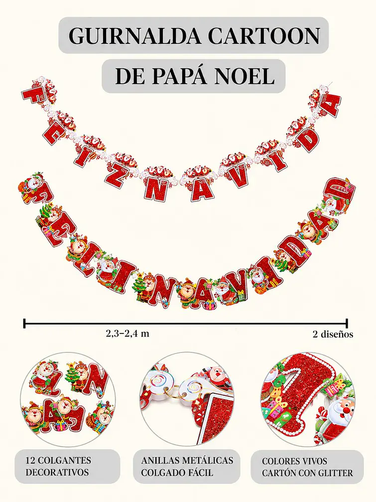 GUIRNALDA NAVIDAD C/U 5