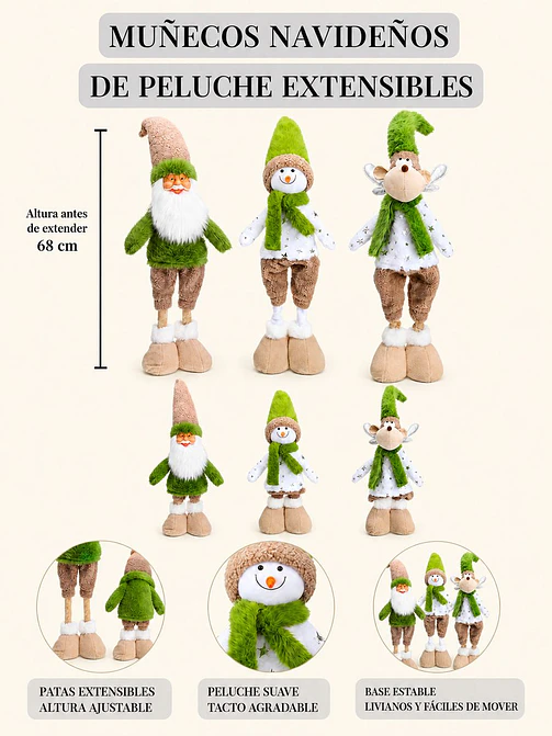 ADORNO DE NAVIDAD EXTENSIBLE C/U 6