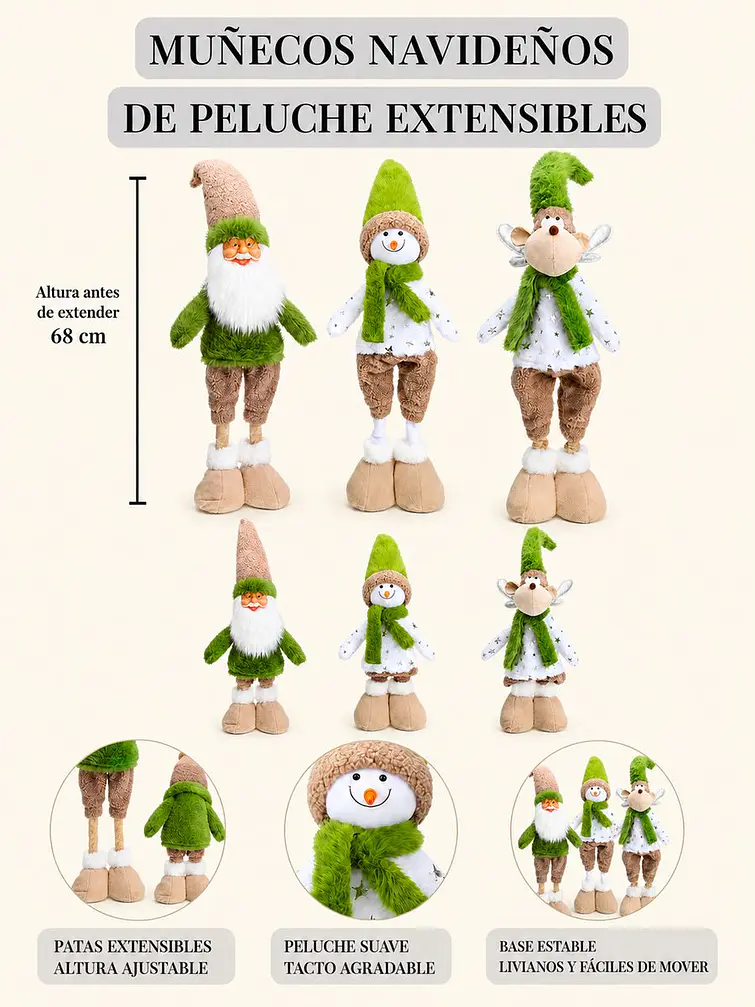 ADORNO DE NAVIDAD EXTENSIBLE C/U 6