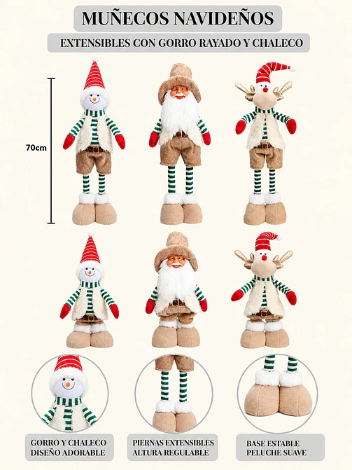 ADORNO DE NAVIDAD EXTENSIBLE C/U 6