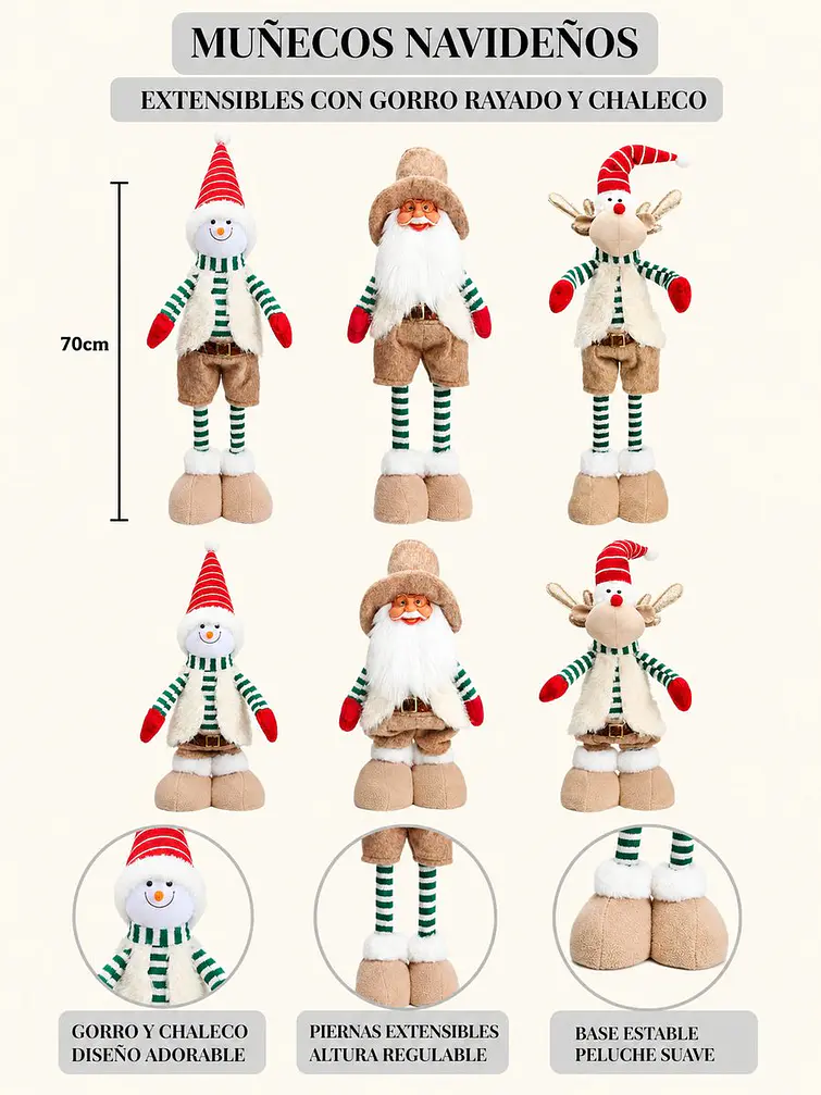 ADORNO DE NAVIDAD EXTENSIBLE C/U 6
