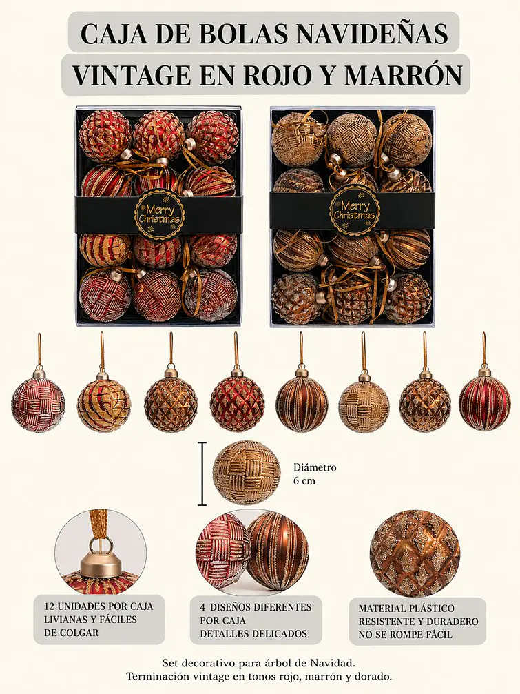 BOLA DE NAVIDAD PCS*12 6