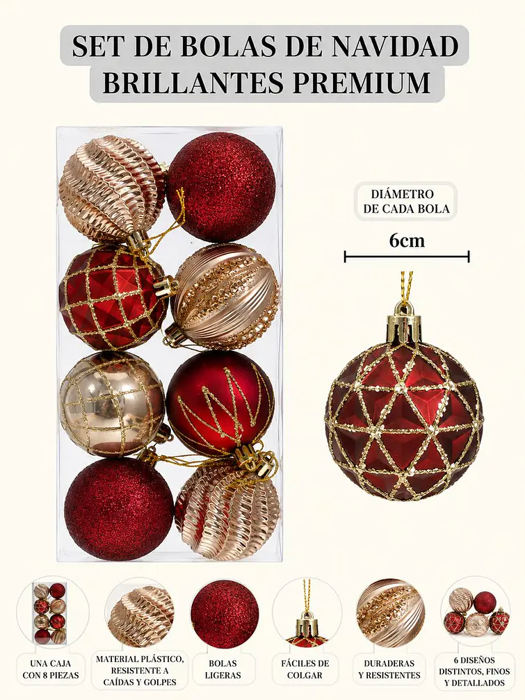 BOLA DE NAVIDAD PCS*8 6