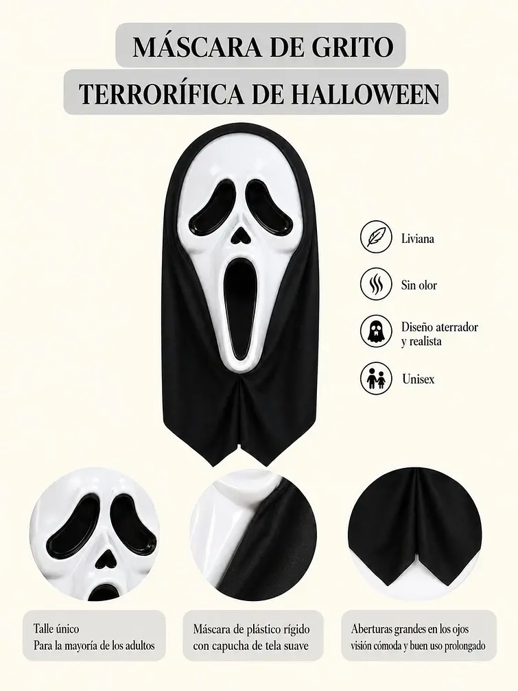 MASCARA HALLOWEEN C/U 6