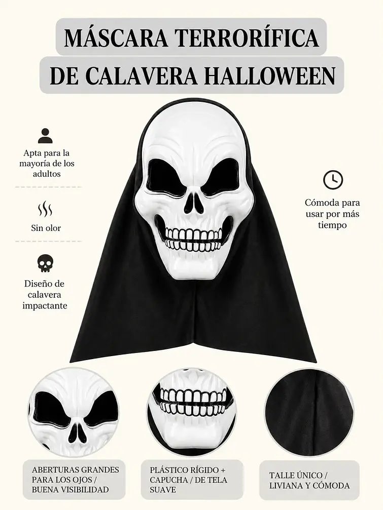 MASCARA HALLOWEEN C/U 6