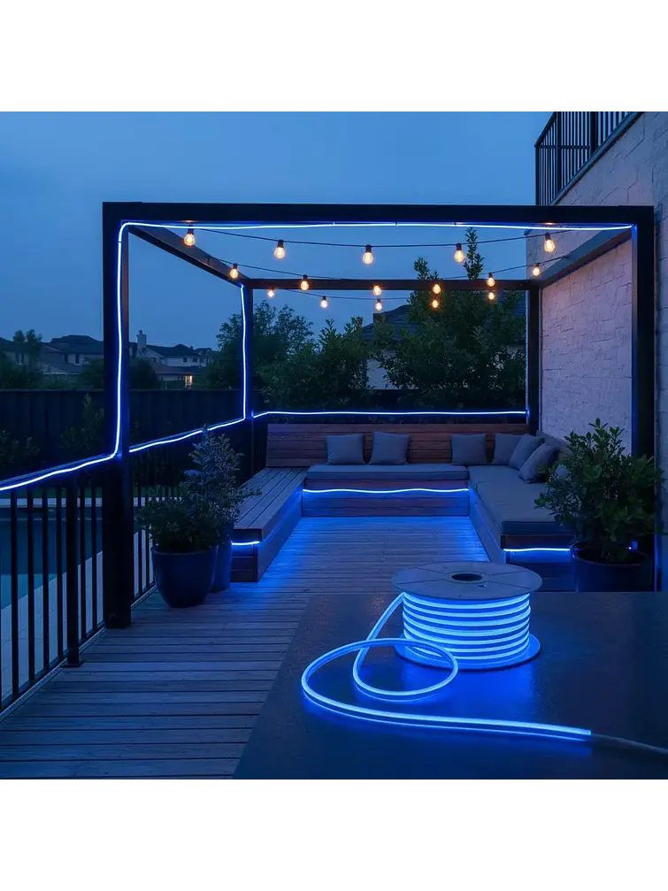 TIRA NEON 2835 120L 220V AZUL 50M  2