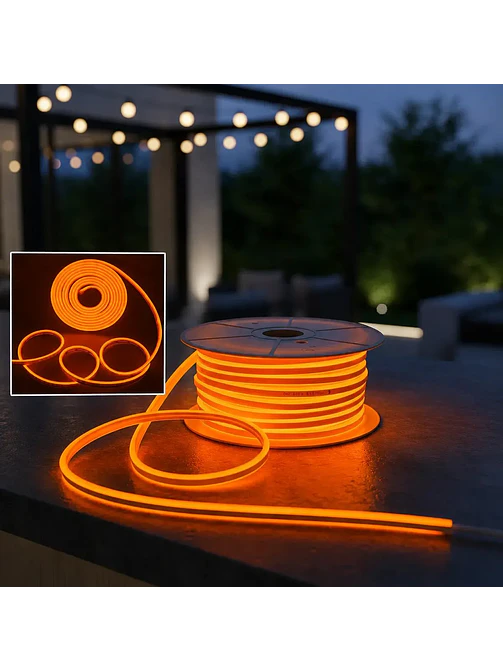 TIRA NEON 2835 120L 220V NARANJA 50M 3