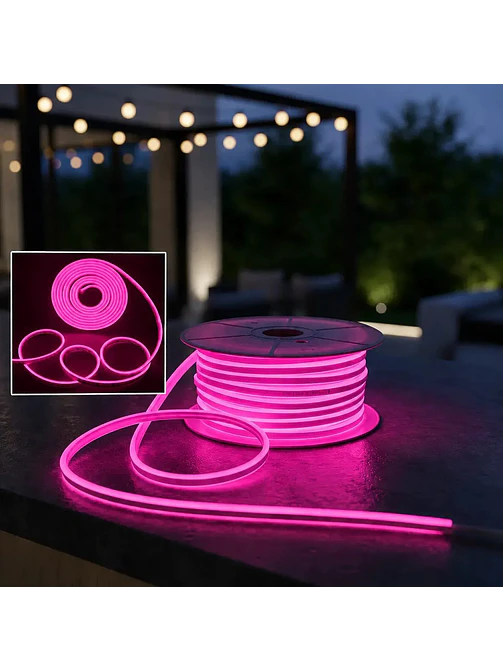 TIRA NEON 2835 120L 220V ROSA 50M 1