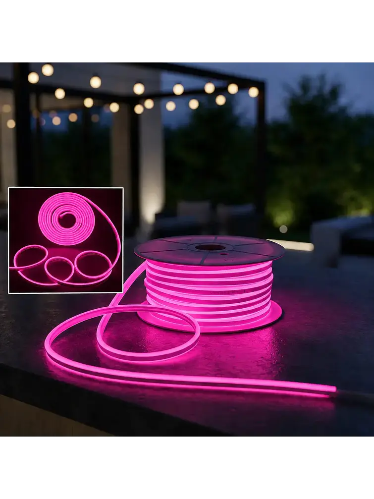 TIRA NEON 2835 120L 220V ROSA 50M 1