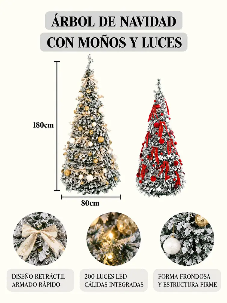 ARBOL DE NAVIDAD PLEGABLE C/U 7
