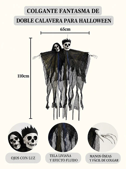 ADORNO DE HALLOWEEN DOS CALAVERAS C/U 7