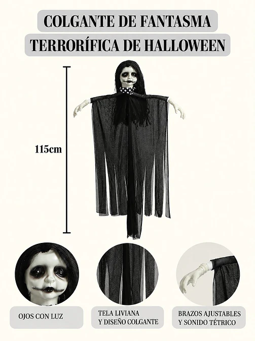 ADORNO DE HALLOWEEN FANTASMA C/U 8