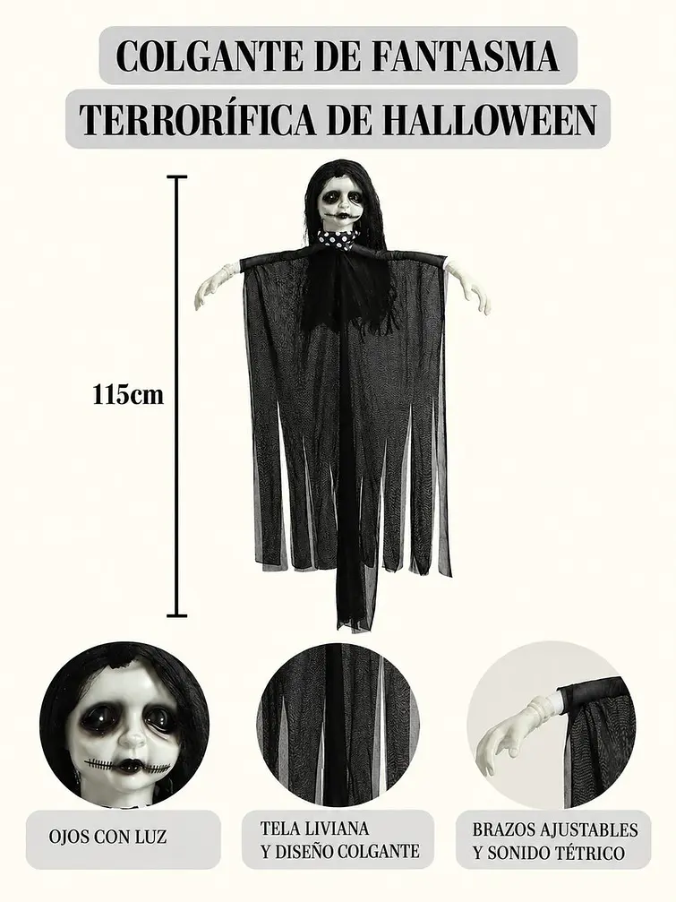 ADORNO DE HALLOWEEN FANTASMA C/U 8