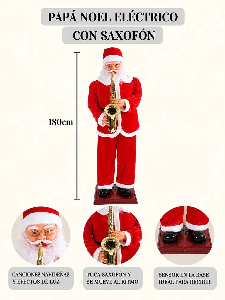 PAPA NOEL GIGANTE MUSICAL  C/U 7