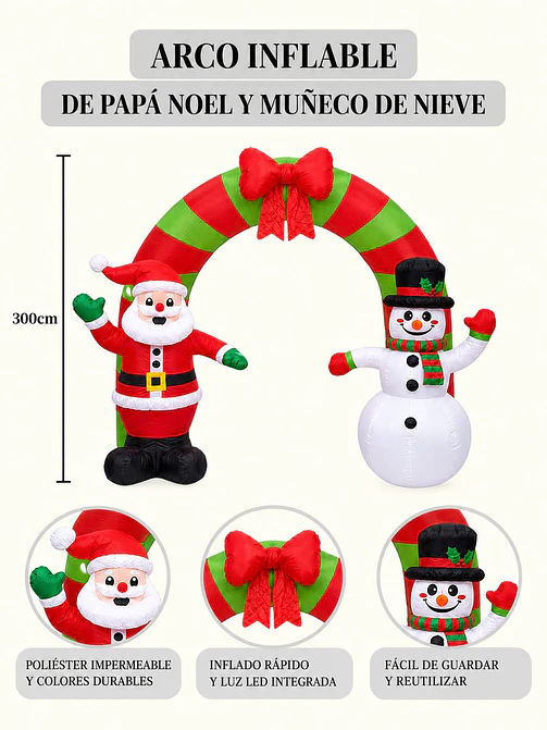 ARCO INFLABLE NAVIDEÑO C/U 8
