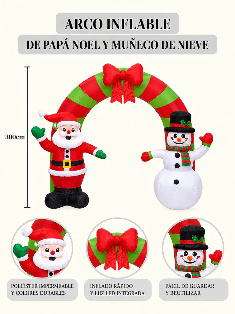 ARCO INFLABLE NAVIDEÑO C/U 8