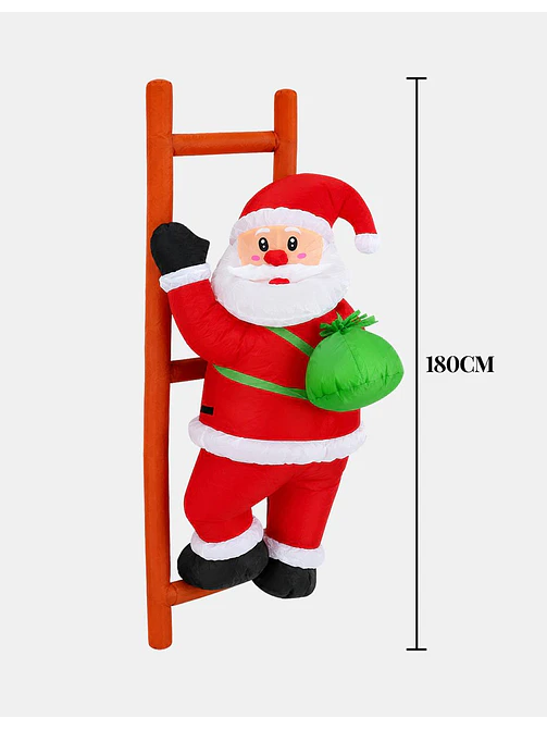 PAPA NOEL INFLABLE CON ESCALERA C/U 6