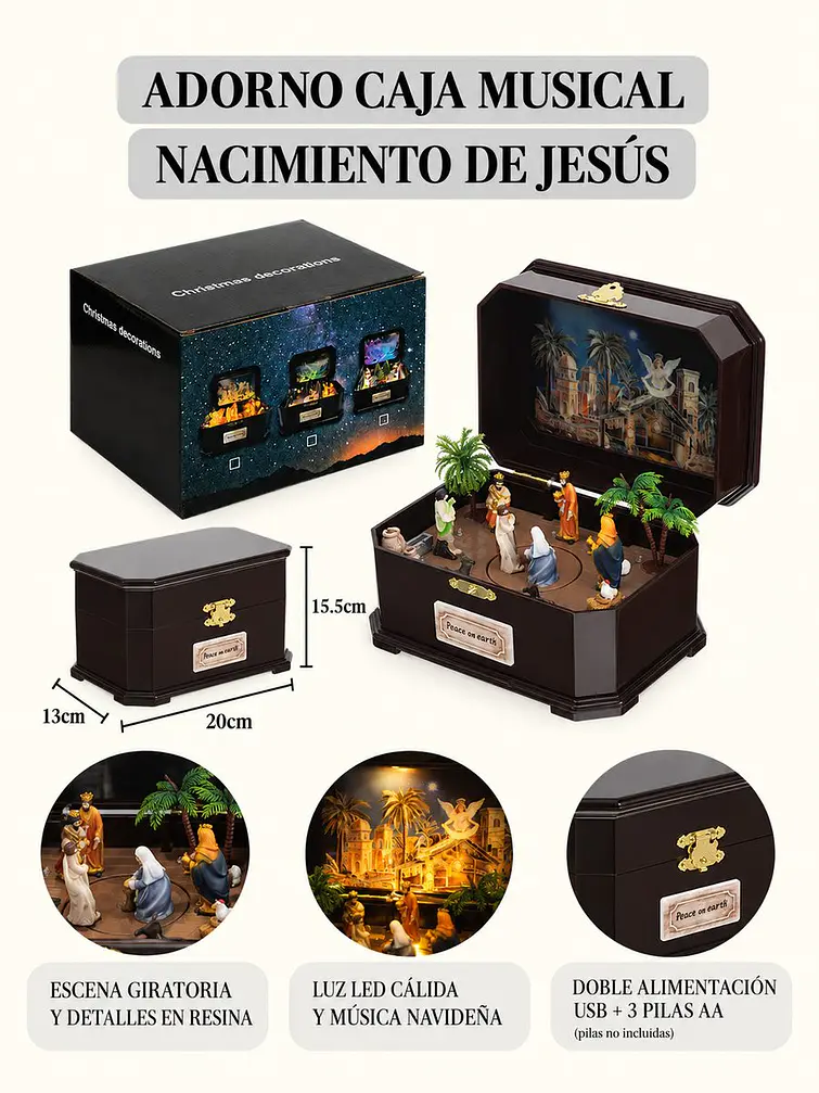 CAJA MUSICAL PESEBRE C/U 8