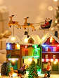 ADORNO NAVIDEÑO PUEBLO Y TREN C/U - Miniatura 5